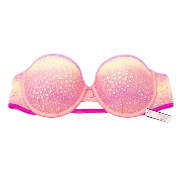 ⚡️NWT Victoria’s Secret Strappy Push Up Ombré Lace Bikini Top 36B - Picture 2 of 9